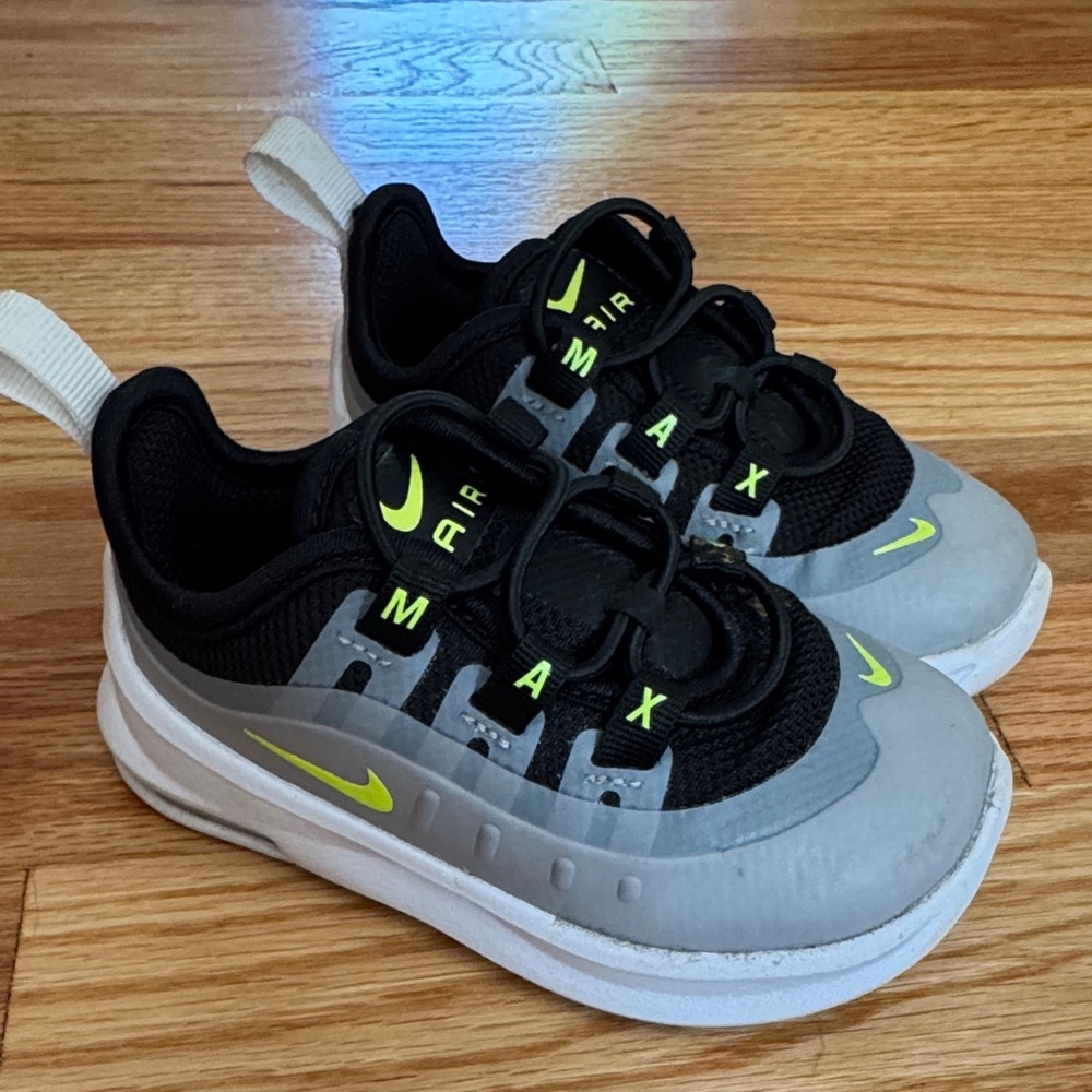 Nike Kids Sneakers Black and Gray with Neon Accents